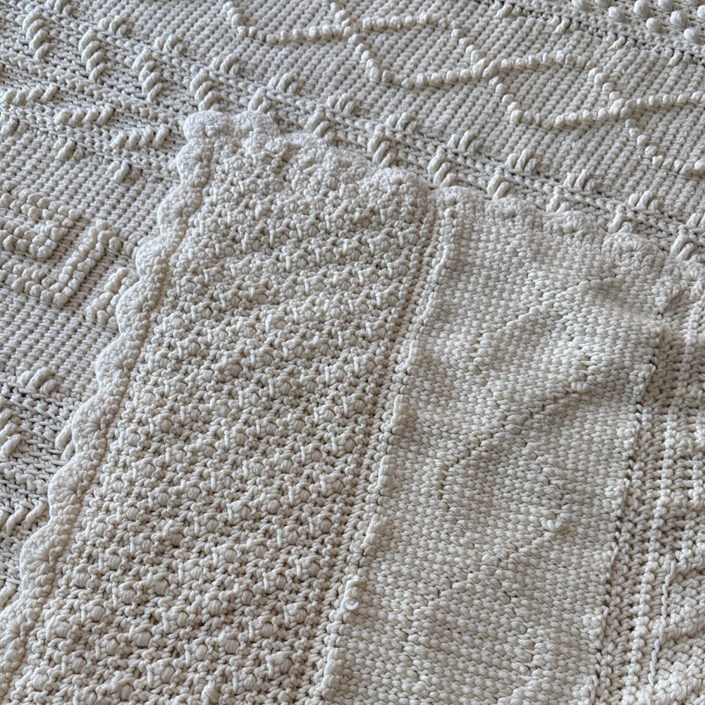 Cream Knitted Blanket - Picture 6 of 7
